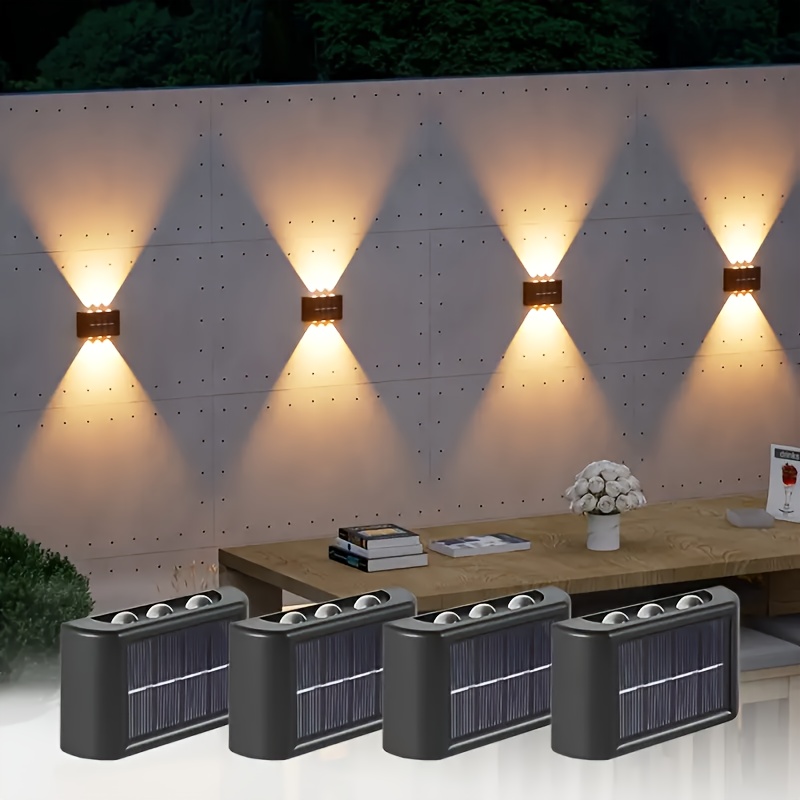 Yard Lighting Decor - LEDソーラーライト 屋外防水 ソーラーウォールランプ 上下発光 ガーデンフェンス装飾用 ソーラー式ウォールランプ