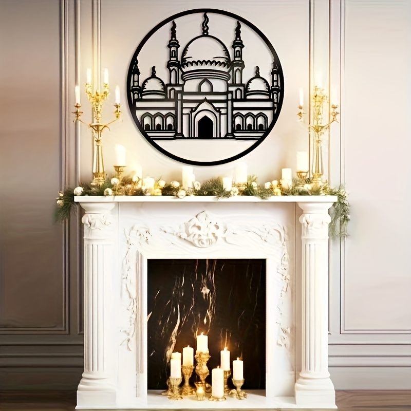 Lighting Interior Decor - CIFBUY イスラム風金属製壁飾り、防水・耐久性に優れ、リビングルームや礼拝室のインテリア、宗教的な贈り物に最適。