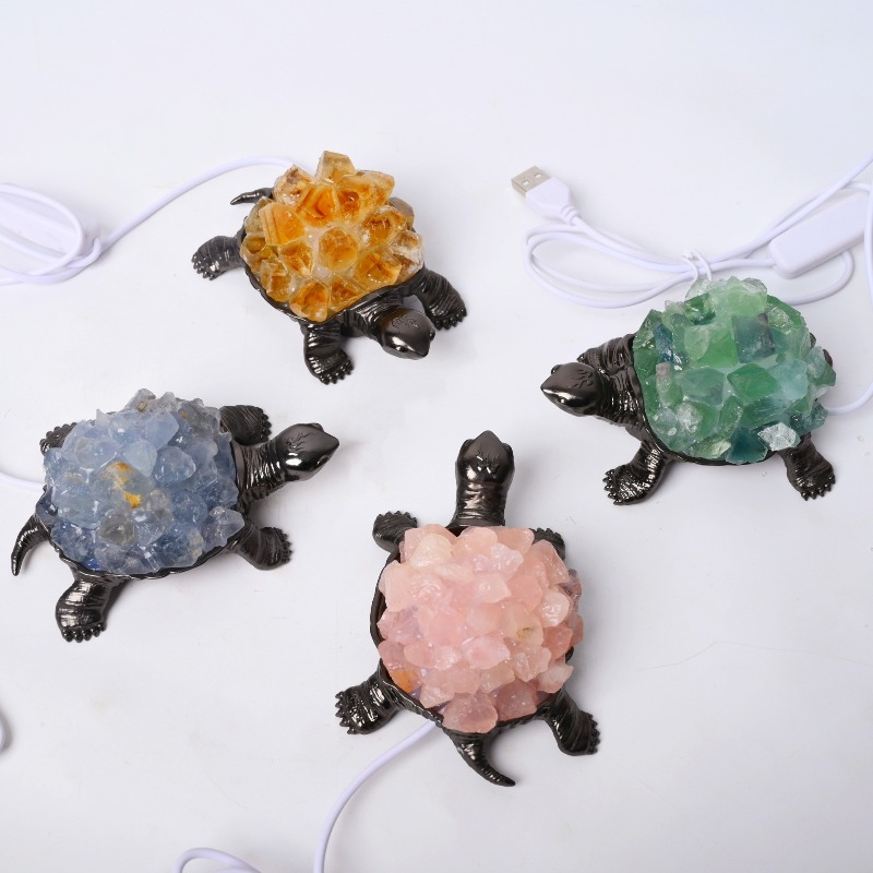 Bedroom Lighting Decor Ideas - 多用途の天然クリスタルタートルナイトライト USB給電 アロマセラピー雰囲気ランプ ホーム寝室装飾 ユニークなギフトアイデア