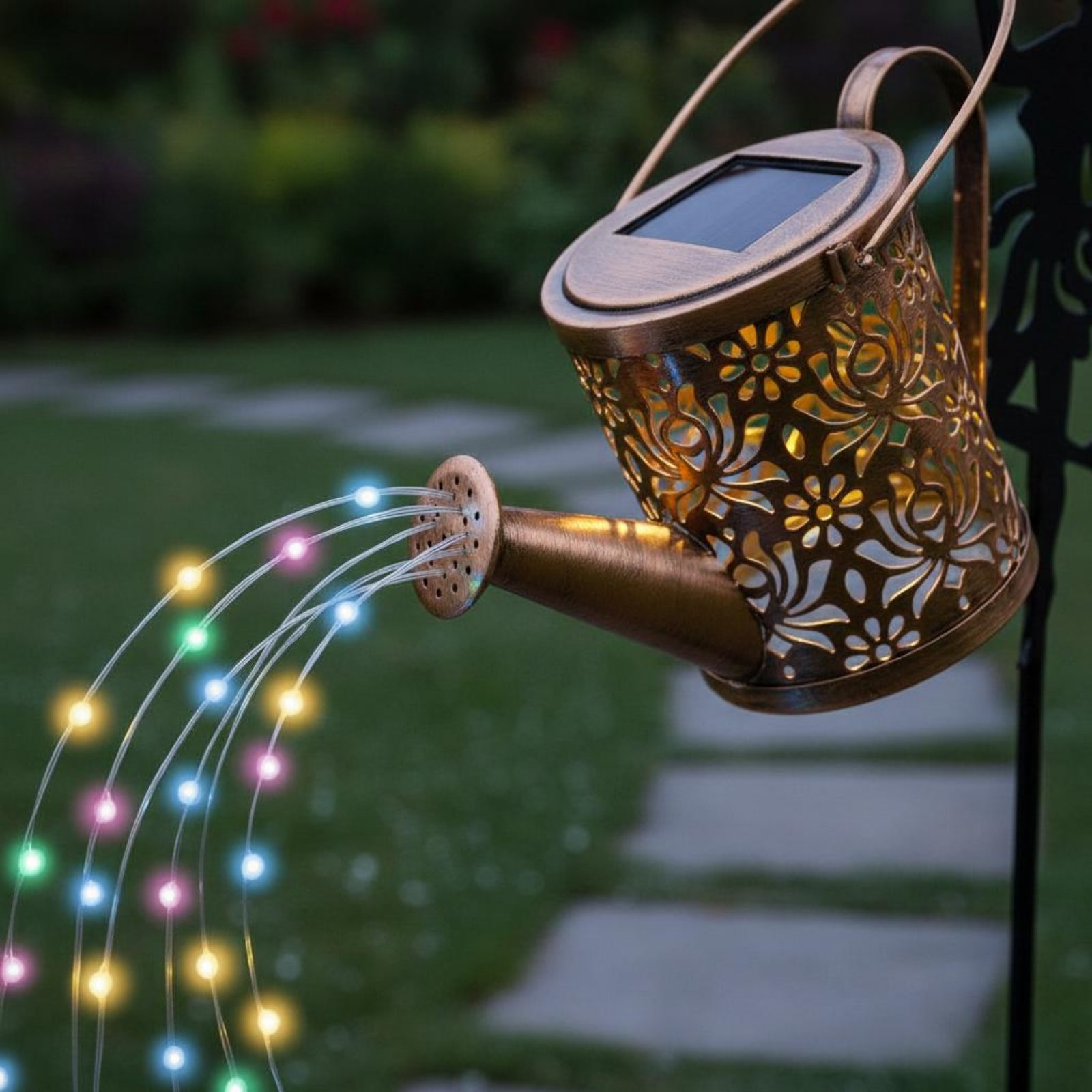 Yard Lighting Decor - ソーラーフェアリーじょうろライト装飾投影フェアリーじょうろライト庭の装飾ギフト屋外照明パティオ用