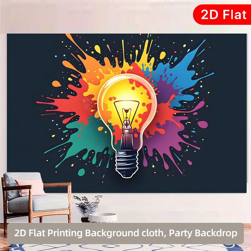 Bedroom Lighting Decor Ideas - カラフルな電球タペストリー - 抽象的なインクスプラッシュウォールアート、クリエイティブなアイデアの装飾、リビングルーム、ベッドルーム、複数のサイズ