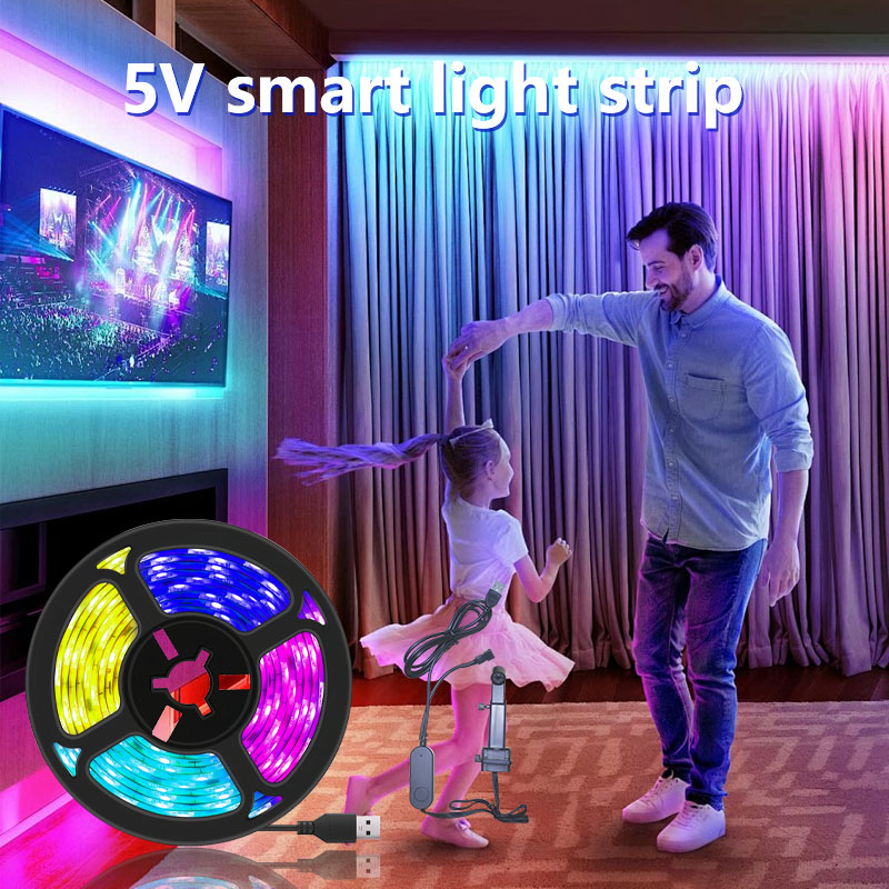 Ambient Led Strip - STTLスマートテレビLEDストリップライト2.5M RGB USB電源リモコン付きテレビバックライト同周波同期HDMIアンビエントライトランプストリップ