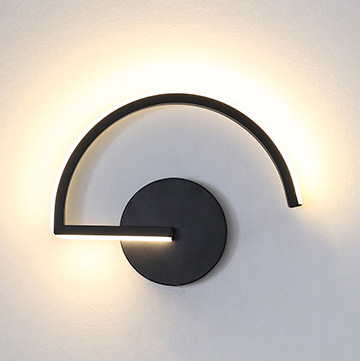 Lighting Decor In Room - モダンな北欧LEDウォールランプ、ミニマリストブラック幾何学模様の壁掛け照明、寝室ベッドサイド、リビングルームの装飾、クリエイティブなホームライト