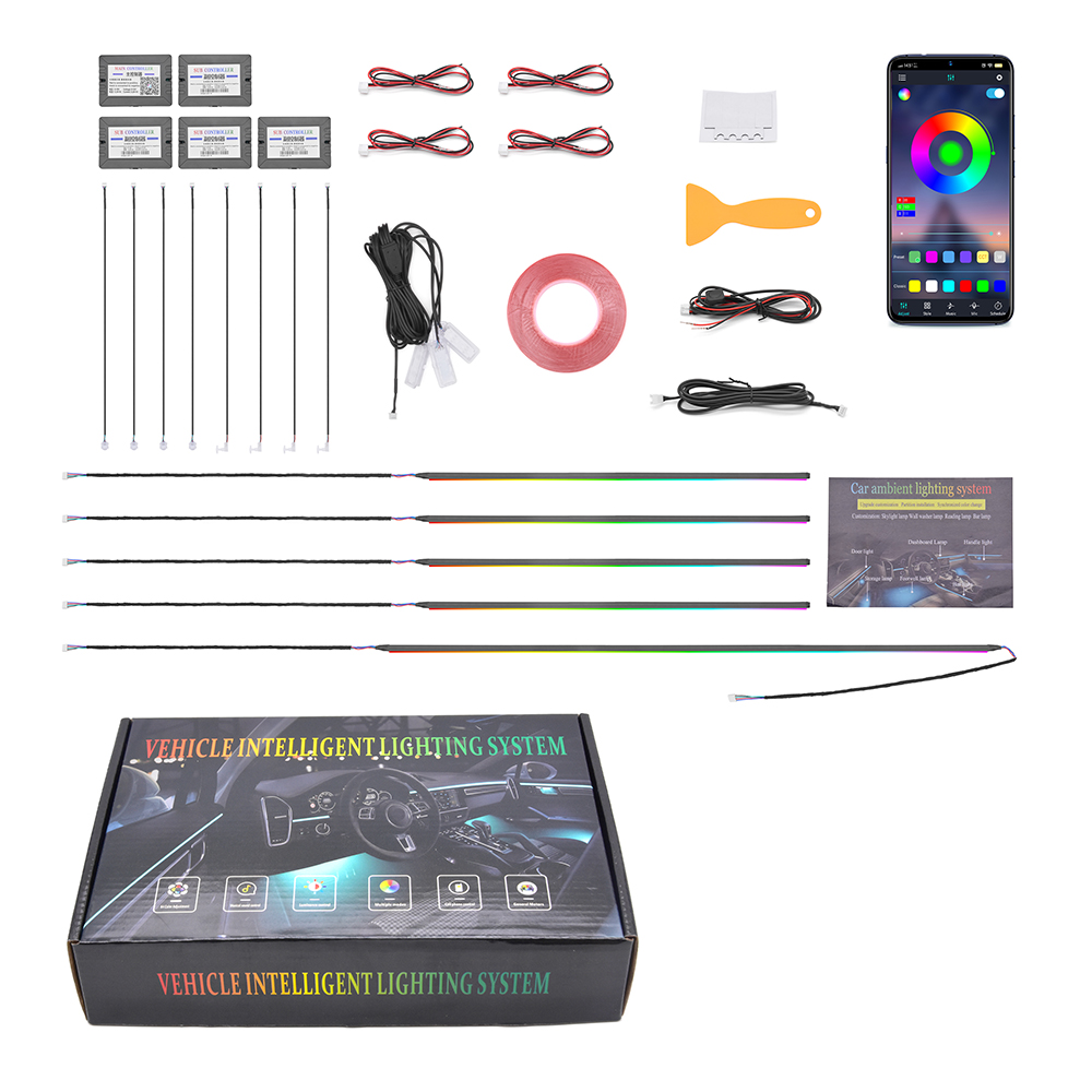 Ambient Led Strip - 人気商品 車用アンビエントライトキット 18 in 1 インテリアLEDカーライト