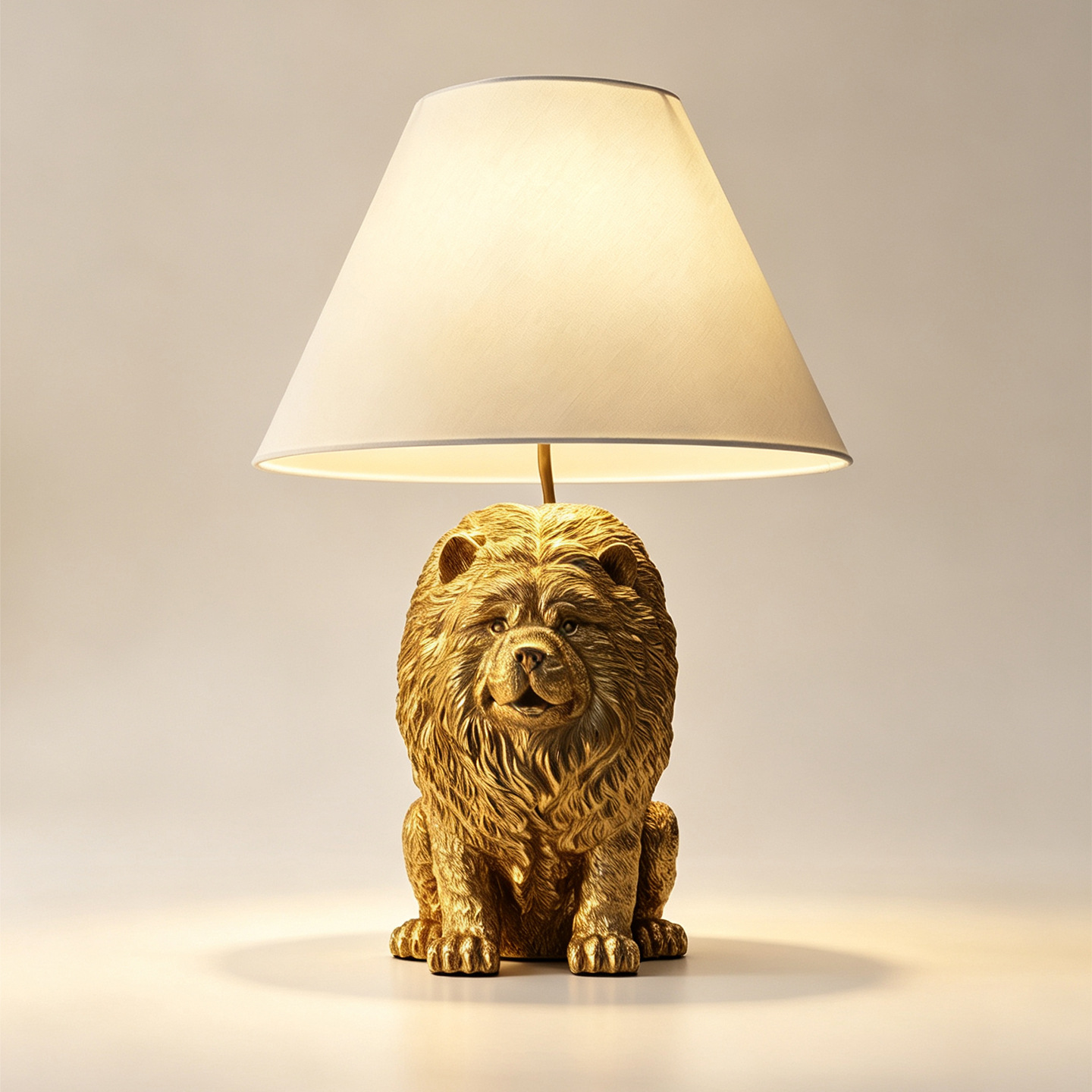 Lighting Decor In Room - クリエイティブなチャウチャウの動物モチーフのレジン製デスクランプ。パーソナライズされた彫刻オーナメントとして、リビングルーム、寝室、ベッドサイドに飾り、間接照明として活用できます。