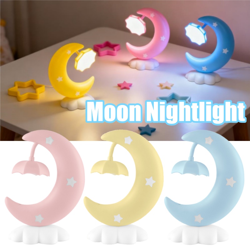 Bedroom Lighting Decor Ideas - LEDライト付きスタームーンランプ、USB充電式ナイトライト、子供部屋、寝室、デスクの装飾に、キュートなスタームーンライト、ギフトに最適