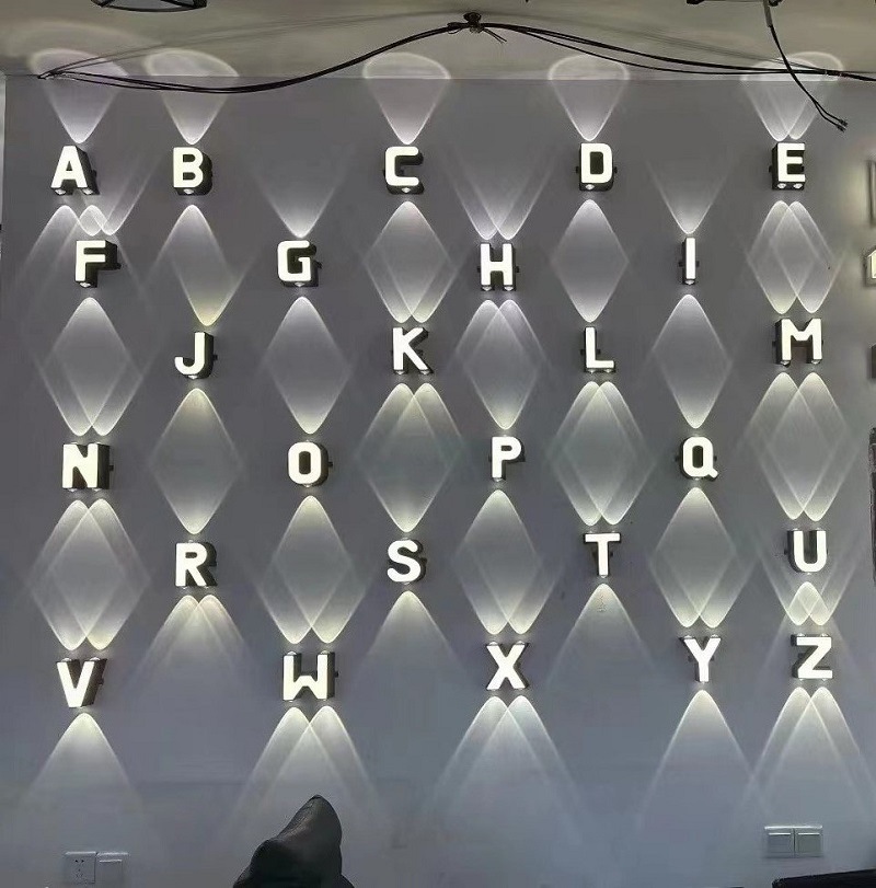 Lighting Decor In Room - 屋外IP65防水壁掛け照明 室内照明 ホームデコレーション 店舗・レストラン用広告文字 26文字モデル ウォールランプ