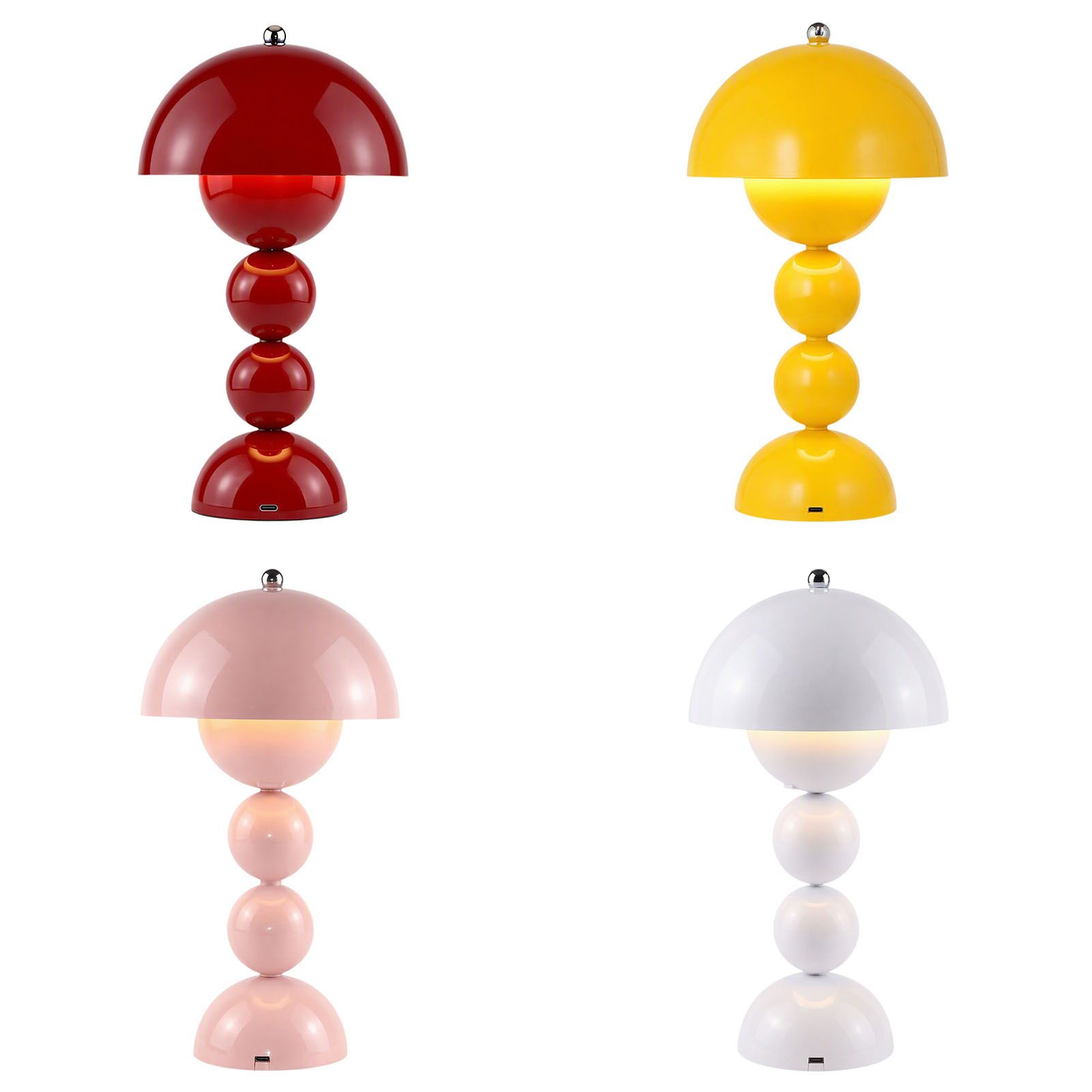 Lighting Decor In Room - ヴィンテージ風のきのこ型テーブルランプ。USB接続で、3段階の色温度調整が可能。暖色、自然色、白色の光を提供し、寝室やデスク、ナイトライトとして最適。インテリアとしても活用できます。