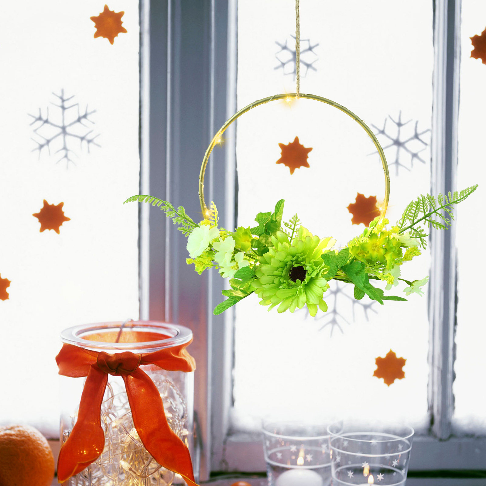 1個入り、リアルな花の形をしたリングライト。竹製の吊り下げ装 - Bedroom Lighting Decor Ideas のレビューと価格