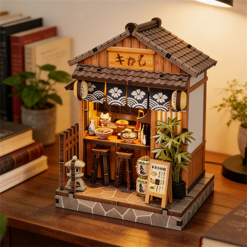 2027 DIY木製ミニカサ 日本風酒場ミニチュア ライト付 - Japanese Lighting Decor のレビューと価格