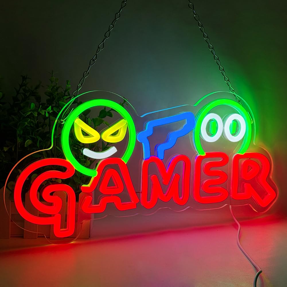 ゲーマー向けネオンサインLEDウォールライト、カスタマイズ可 - Lighting Decor Wedding のレビューと価格