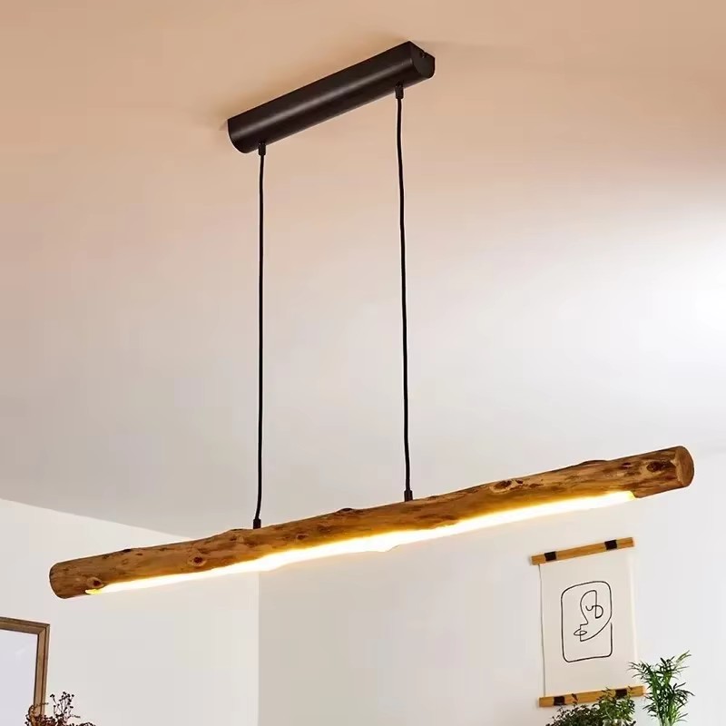 日本のレトロな木製クリエイティブLEDペンダントライト、レス - Japanese Lighting Decor のレビューと価格
