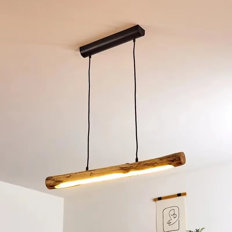 日本のレトロな木製クリエイティブLEDペンダントライト、レス - Japanese Lighting Decor のレビューと価格