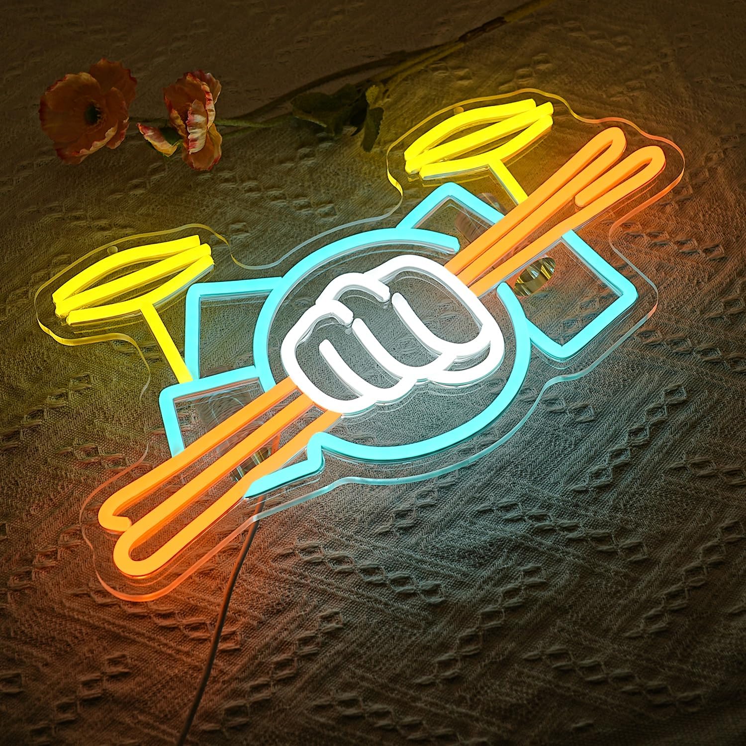 ドラムセットネオンサインUSB電源式楽器LEDネオンライト、 - Lighting Decor Items のレビューと価格