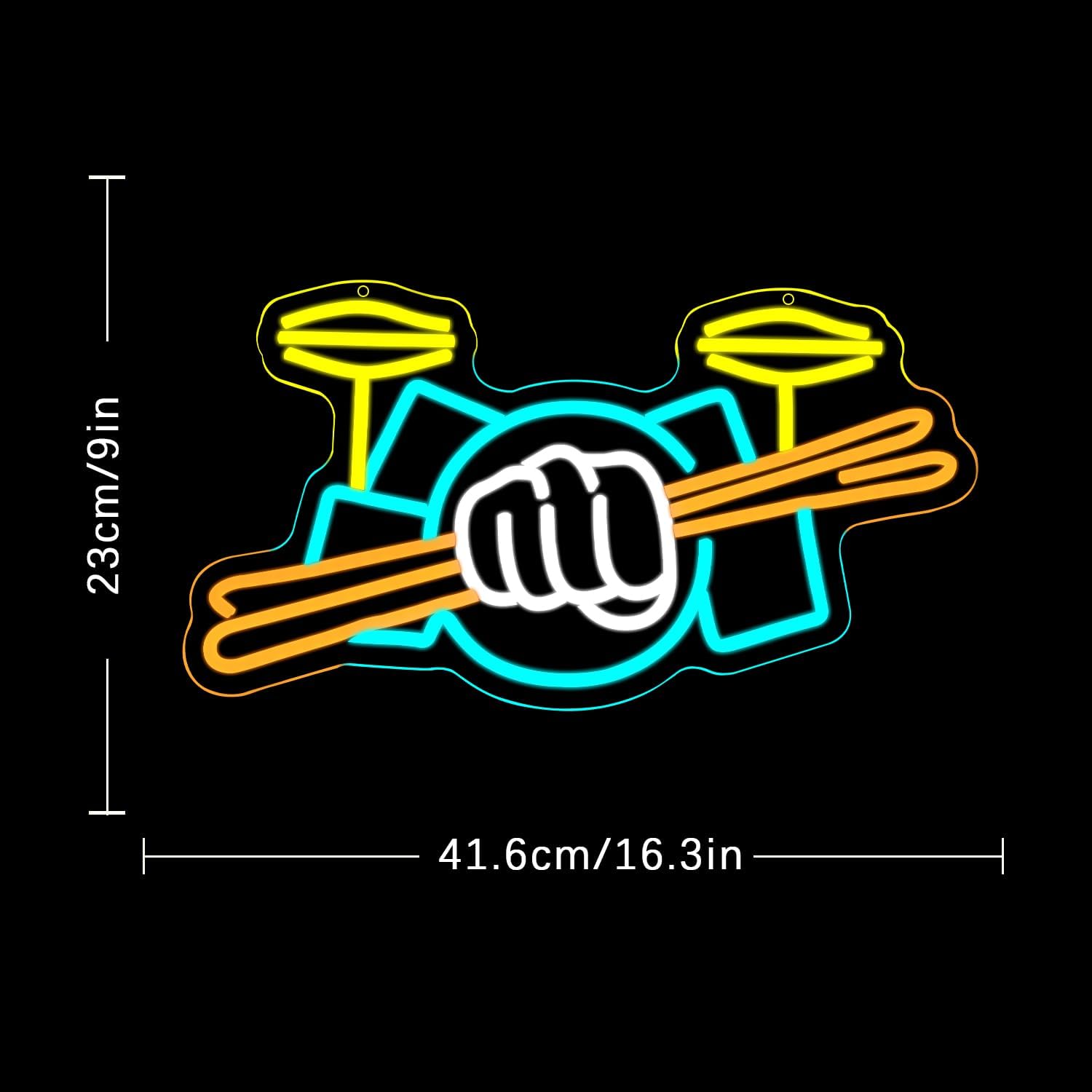 ドラムセットネオンサインUSB電源式楽器LEDネオンライト、 - Lighting Decor Items のレビューと価格