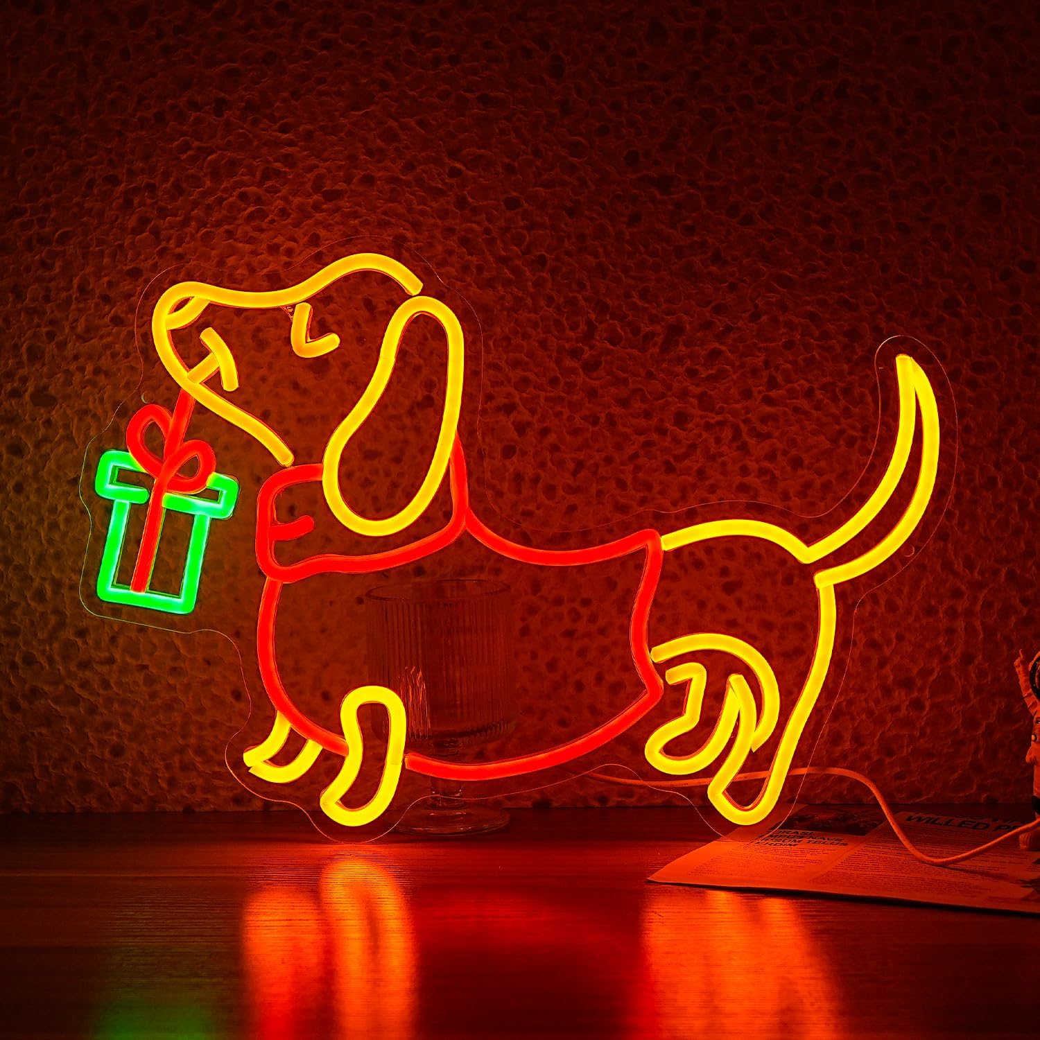 USB調光式ダックスフントネオンサインLEDライト、ホームバ - Bedroom Lighting Decor Ideas のレビューと価格