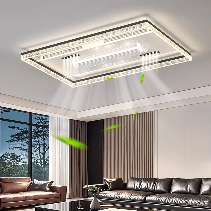 新しい目に見えないブレードレスファンライト高級ハイエンドリビ - Decor Lighting Ceiling Fans のレビューと価格