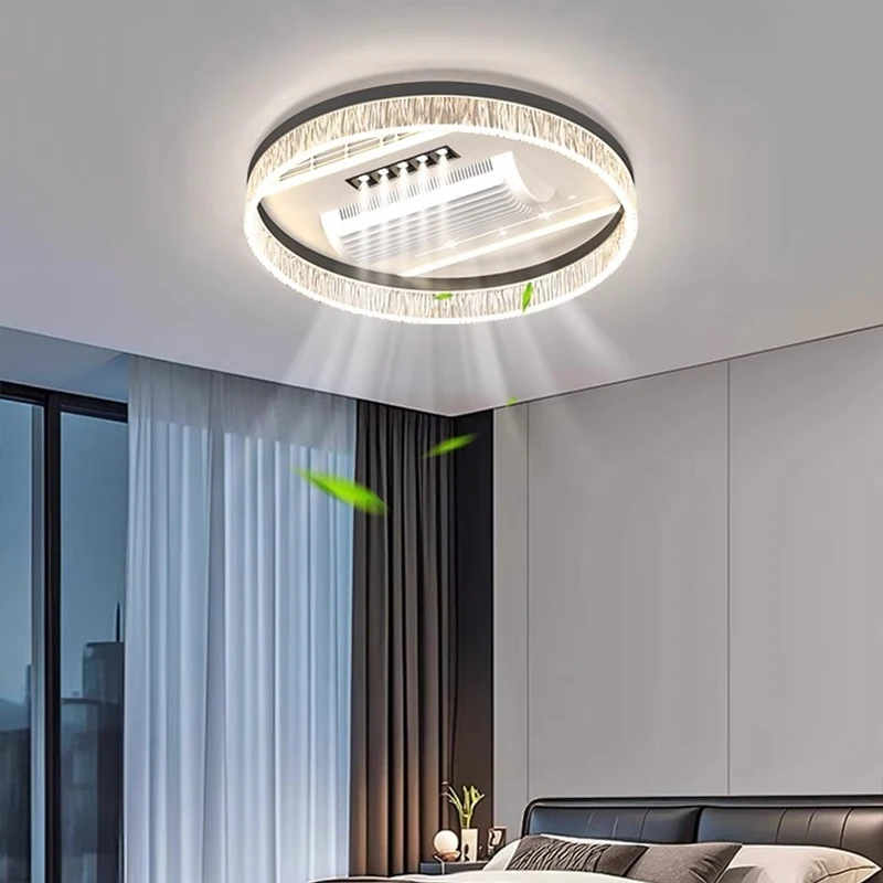新しい目に見えないブレードレスファンライト高級ハイエンドリビ - Decor Lighting Ceiling Fans のレビューと価格
