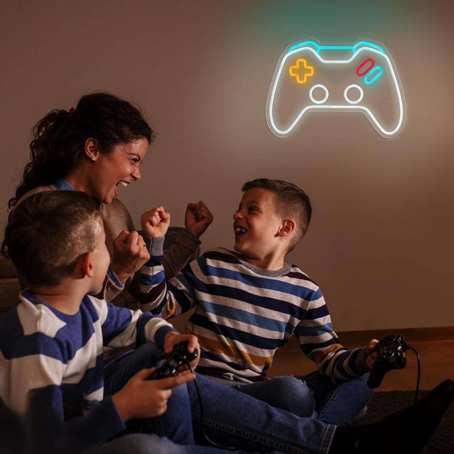 ゲームネオンサイン 調光可能なゲームコントローラーLEDサイ - Bedroom Lighting Decor Ideas のレビューと価格