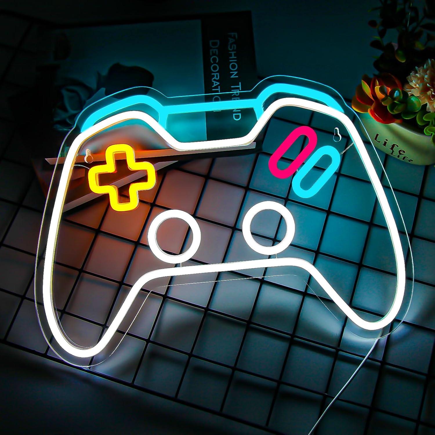 ゲームネオンサイン 調光可能なゲームコントローラーLEDサイ - Bedroom Lighting Decor Ideas のレビューと価格