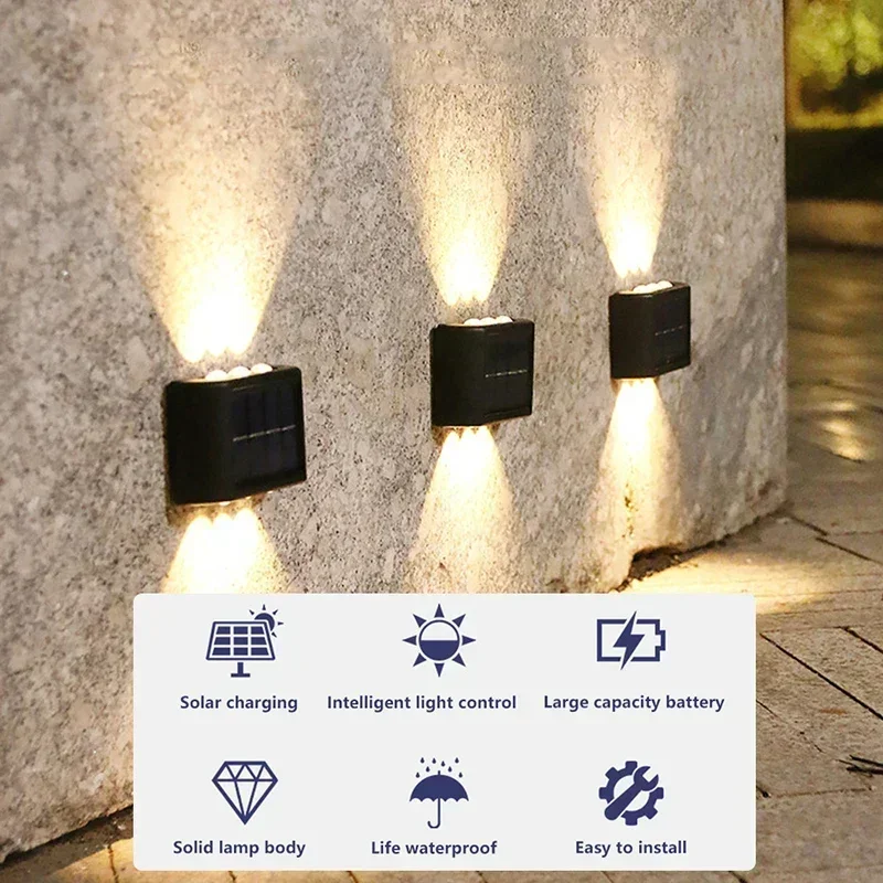 LEDソーラーライト 屋外防水 ソーラーウォールランプ 上下 - Yard Lighting Decor のレビューと価格
