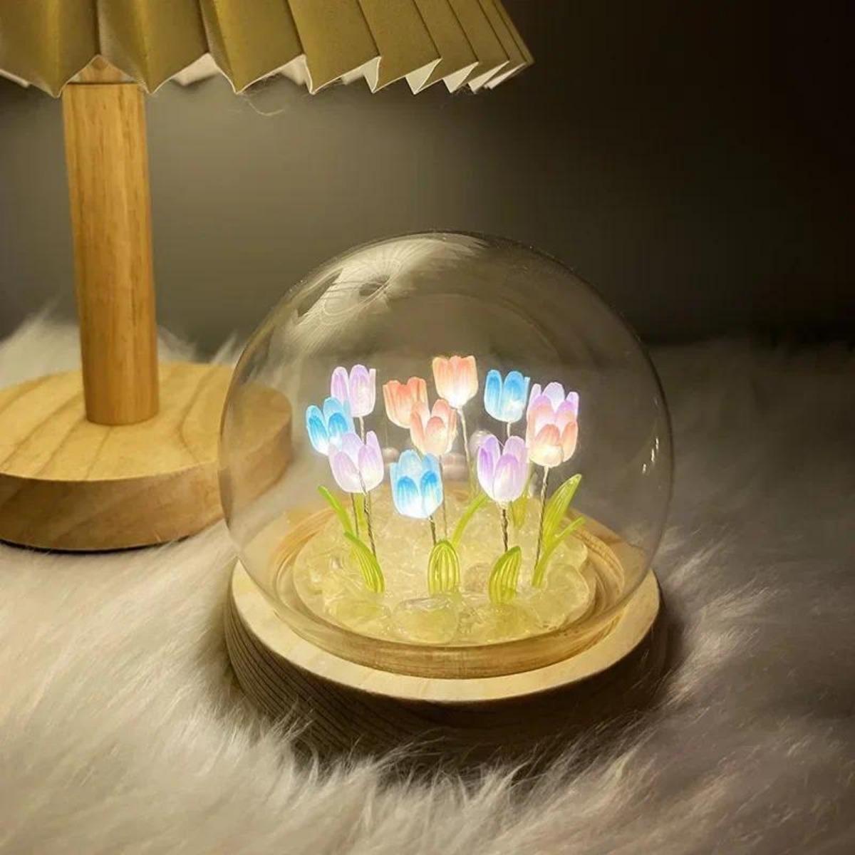 1個の手作りチューリップナイトライト、寝室や卓上ホームデコレ - Bedroom Lighting Decor Ideas のレビューと価格