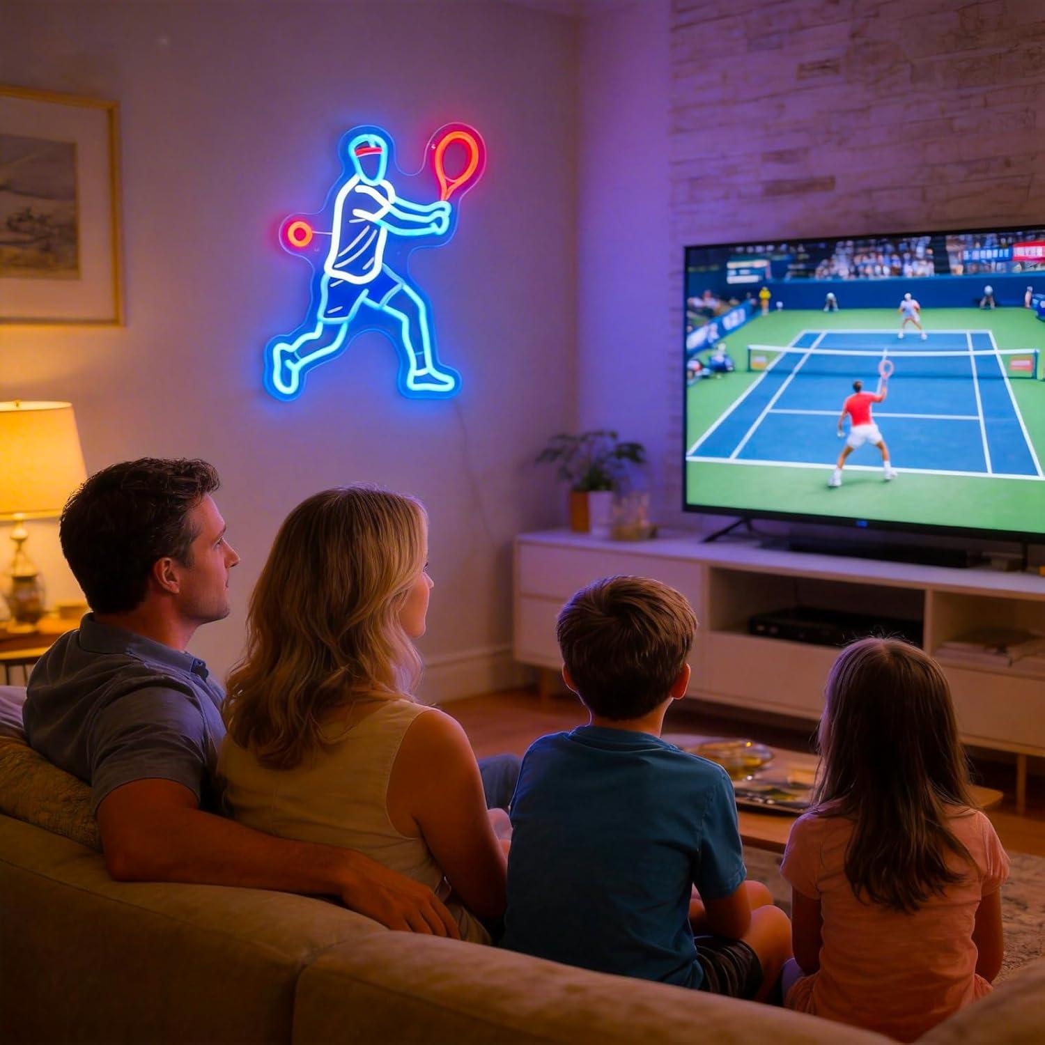 テニスプレーヤー ネオンサイン USB調光式LEDネオンライ - Bedroom Lighting Decor Ideas のレビューと価格