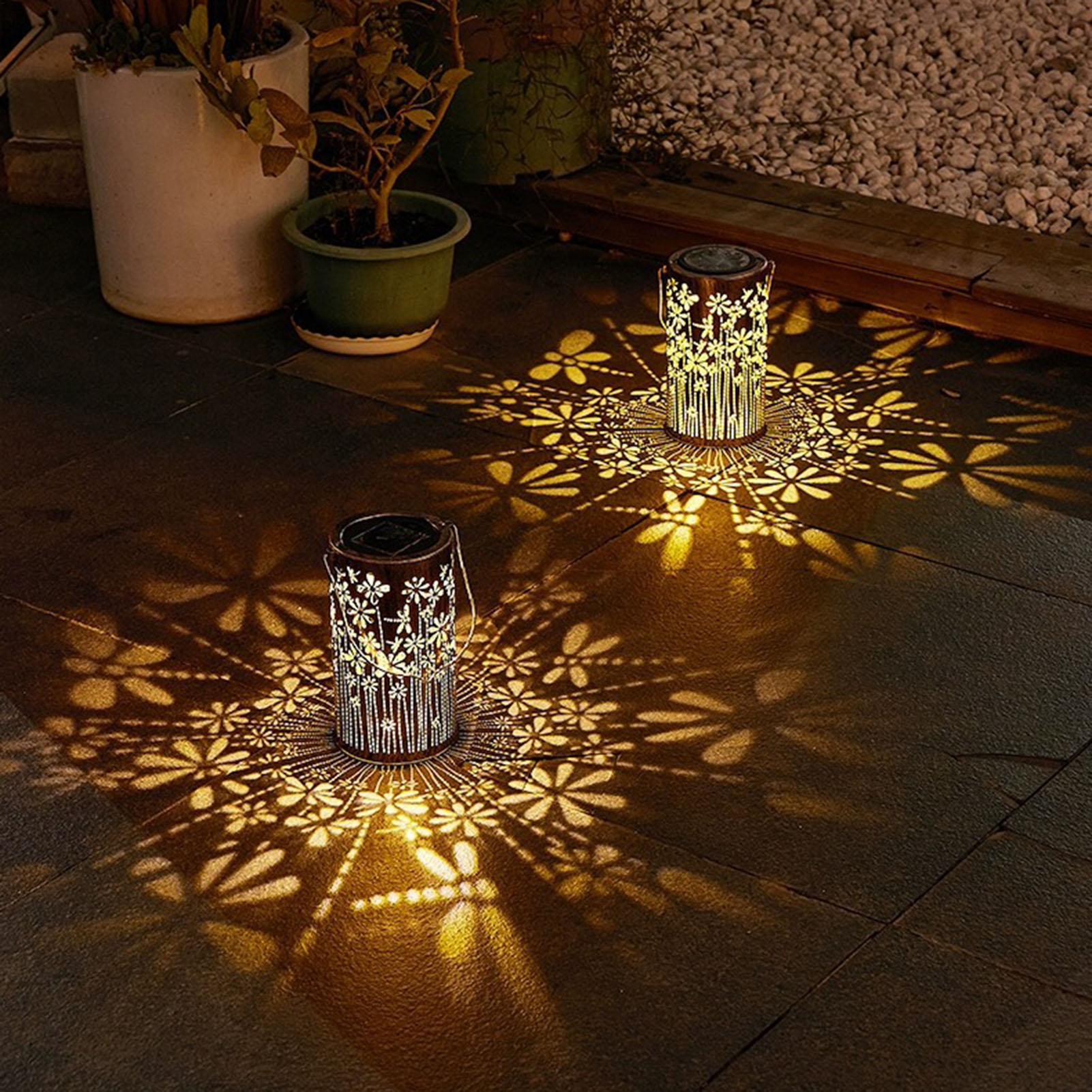 ソーラーハンギングランタン防水フラワーランプ装飾ソーラーライ - Yard Lighting Decor のレビューと価格