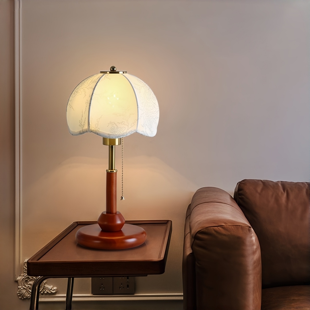 ヴィンテージスカラップドームテーブルランプ寝室ナイトスタンド - Lighting Decor In Room のレビューと価格