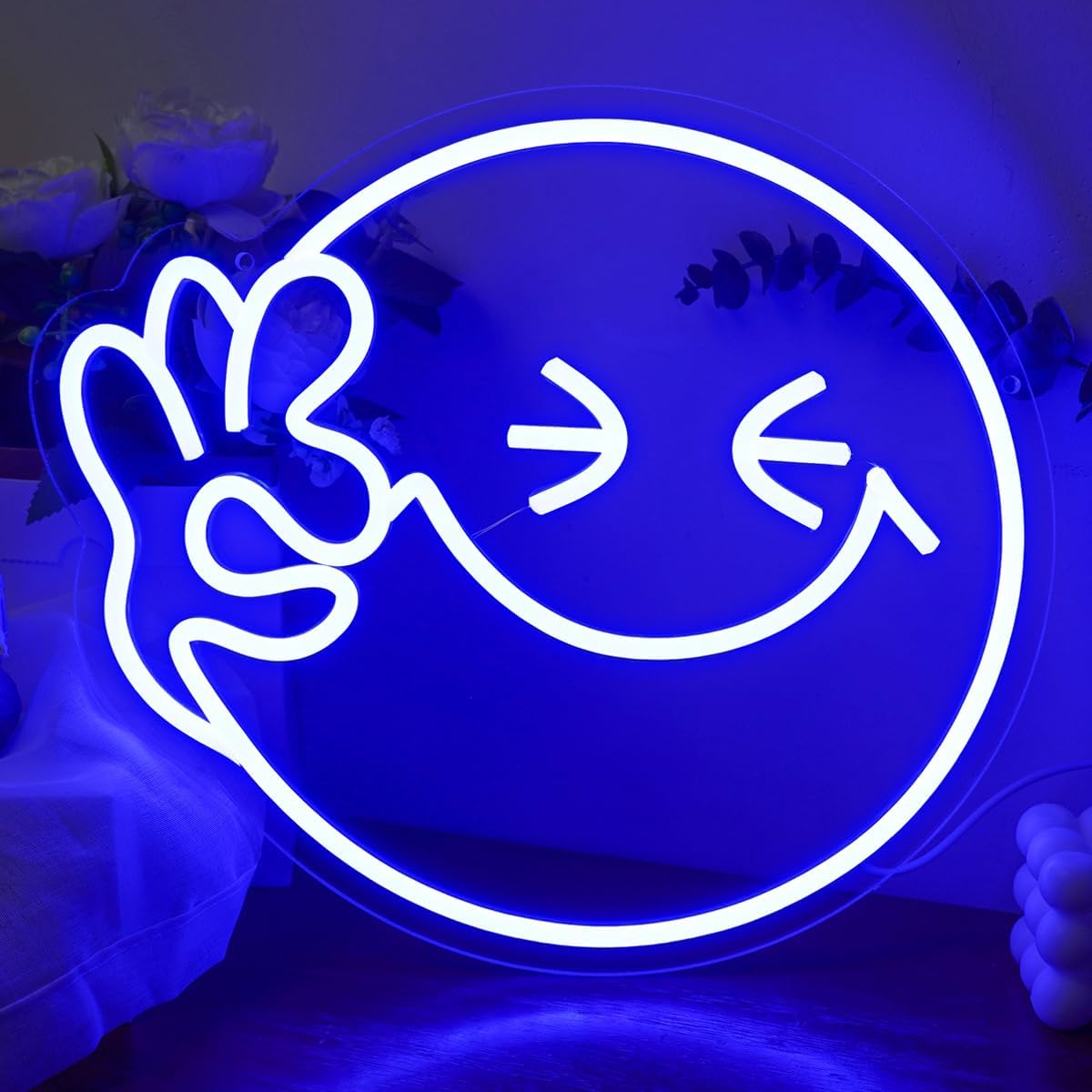絵文字スマイルOKネオンサインUSB調光LEDネオンライト、 - Ok Lighting Decor のレビューと価格