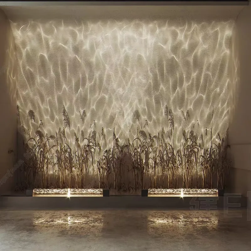 スマート3Dウォールウォッシュ炎投影ライト、水波紋雰囲気ラン - Lighting Decor In Room のレビューと価格