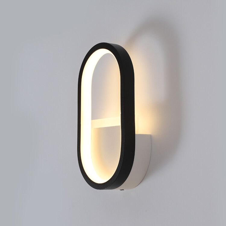 モダンな北欧LEDウォールランプ、ミニマリストブラック幾何学 - Lighting Decor In Room のレビューと価格