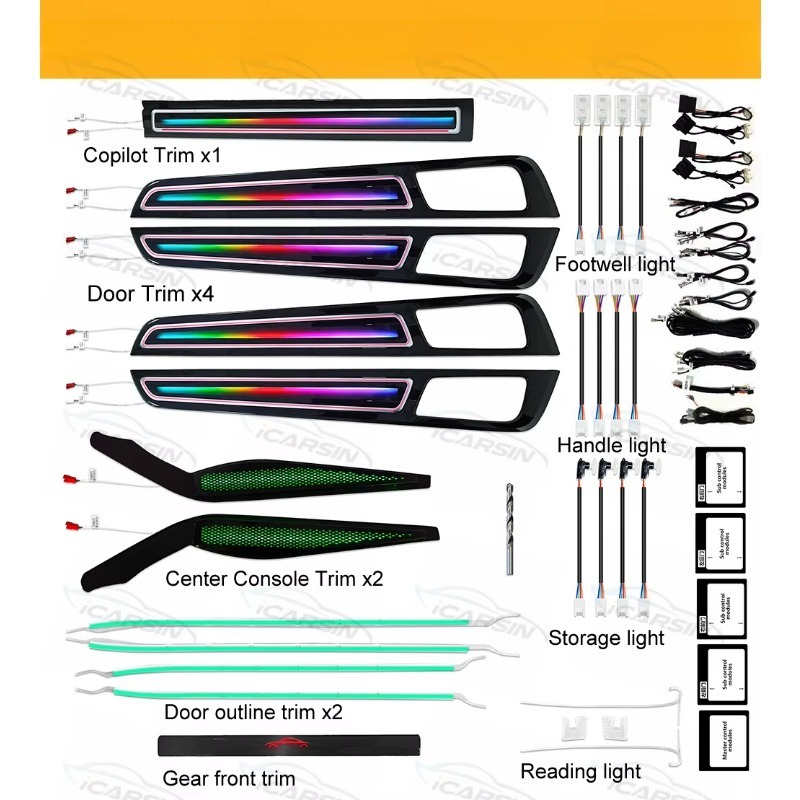256色RGBダイナミックシンフォニー雰囲気ライトキット 2 - Lighting Interior Decor のレビューと価格