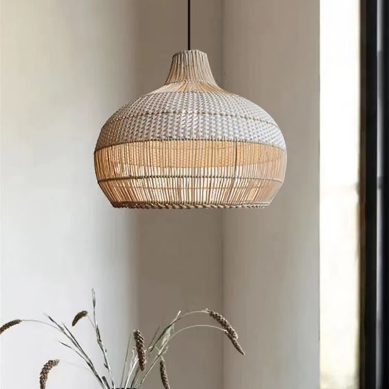 日本の侘び寂びラタン織りペンダントライト、ヴィンテージホーム - Japanese Lighting Decor のレビューと価格