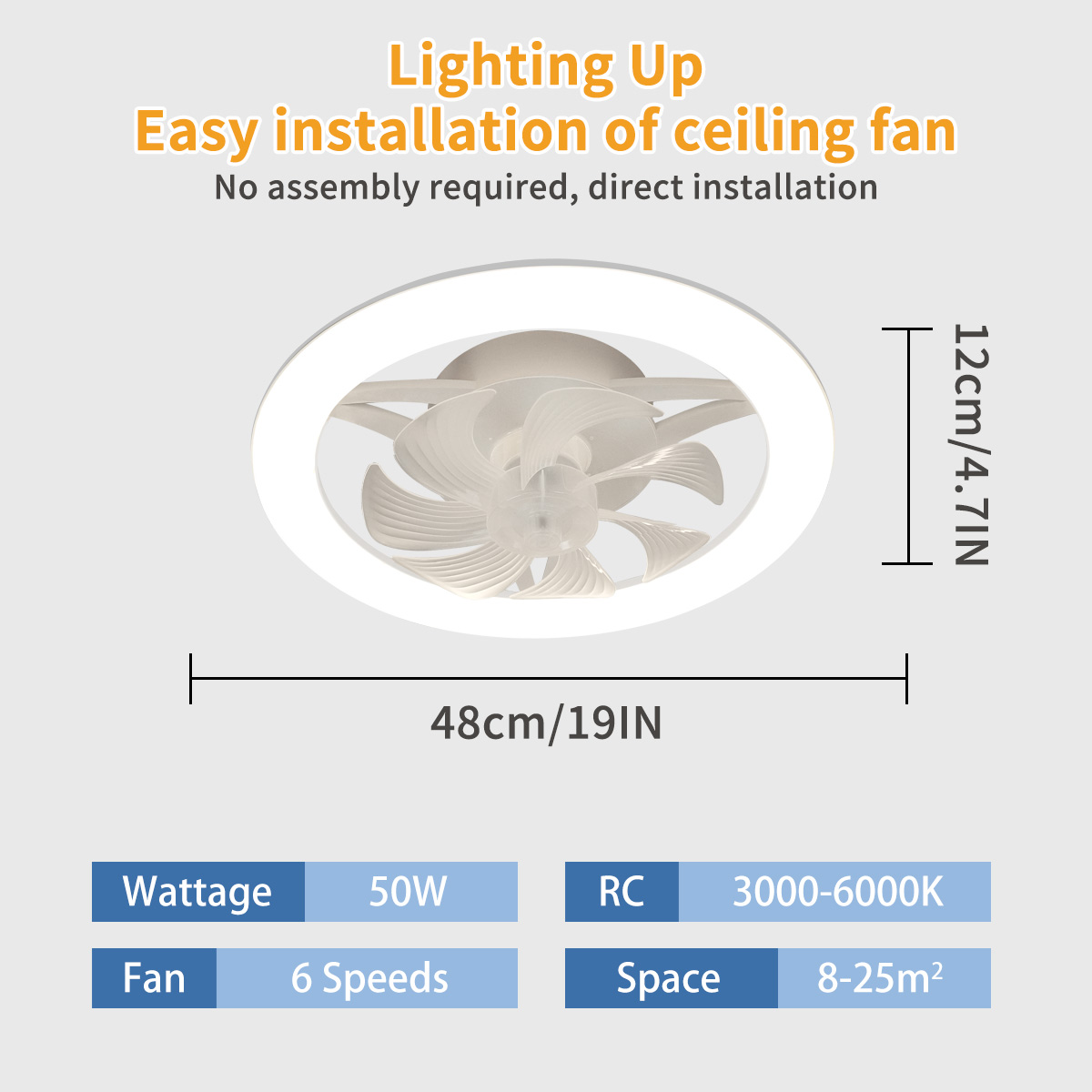 LEDモダン埋め込み式シーリングファン、照明付き、リモート調 - Decor Lighting Ceiling Fans のレビューと価格