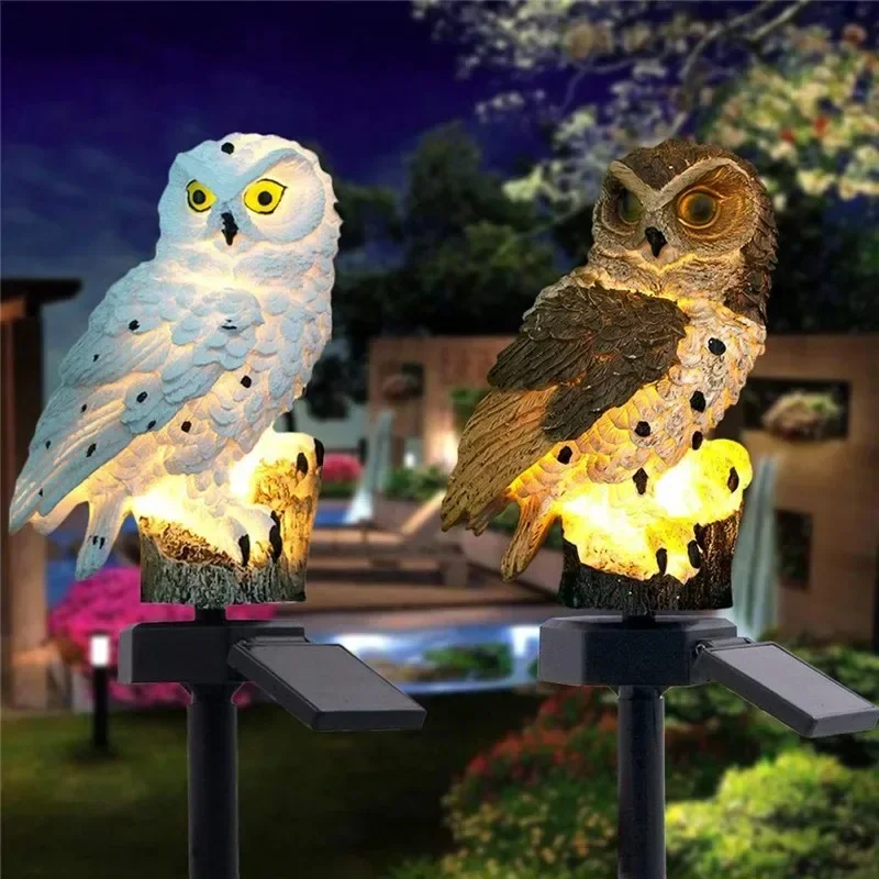 ソーラーフクロウ像ガーデンライトLED防水屋外装飾、庭やパテ - Yard Lighting Decor のレビューと価格
