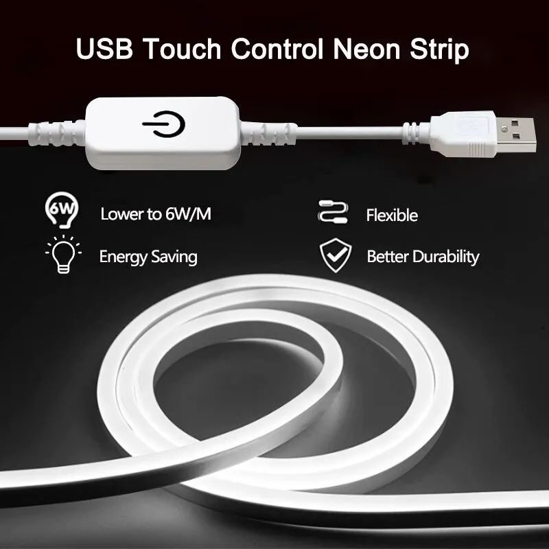 5V USBタッチセンサーLEDネオンストリップライト調光可 - Kitchen Decor Lighting のレビューと価格