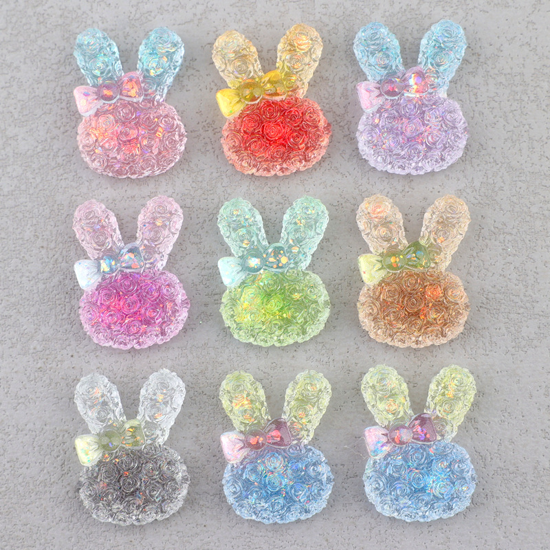 5個入り 18*25mm 光るグラデーションウサギレジンカボ - Lighting Decor Items のレビューと価格