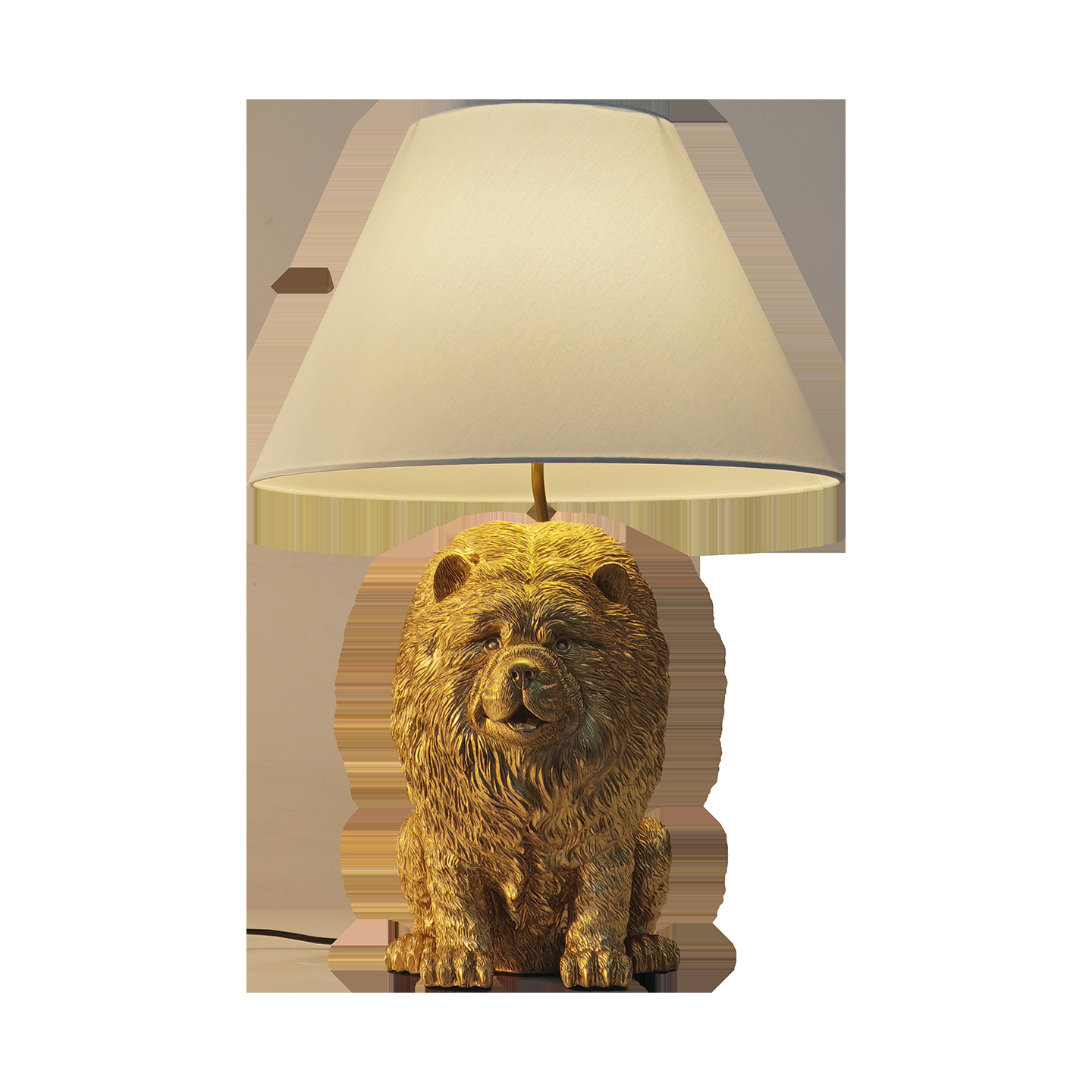 クリエイティブなチャウチャウの動物モチーフのレジン製デスクラ - Lighting Decor In Room のレビューと価格