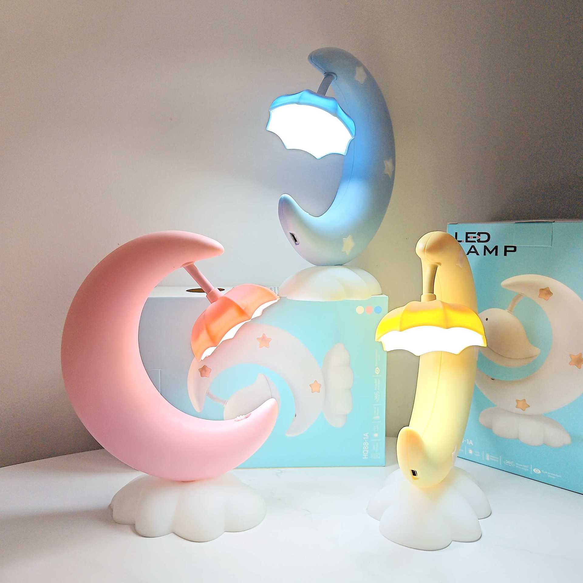 LEDライト付きスタームーンランプ、USB充電式ナイトライト - Bedroom Lighting Decor Ideas のレビューと価格