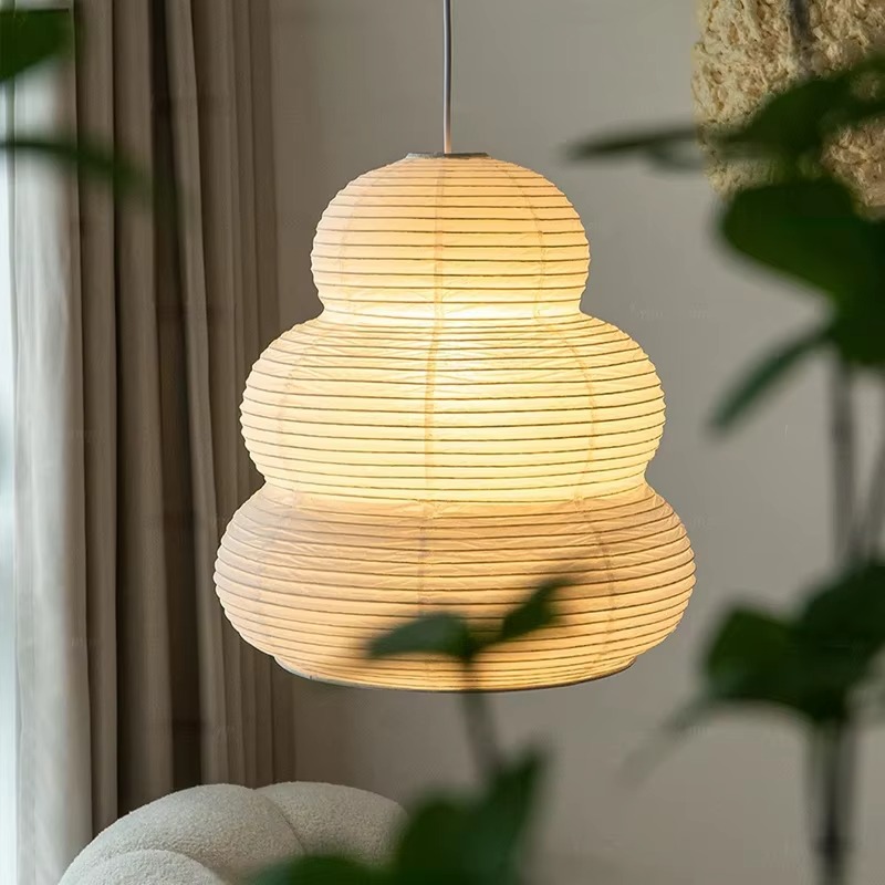 侘寂（わびさび）風の和紙ペンダントライト。モダンなリビング、 - Japanese Lighting Decor のレビューと価格