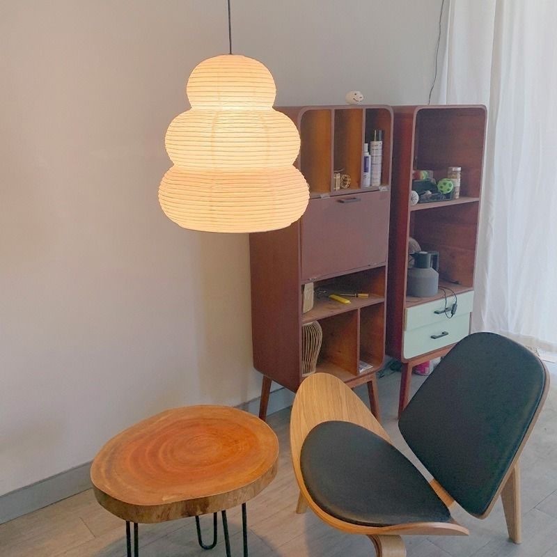 侘寂（わびさび）風の和紙ペンダントライト。モダンなリビング、 - Japanese Lighting Decor のレビューと価格