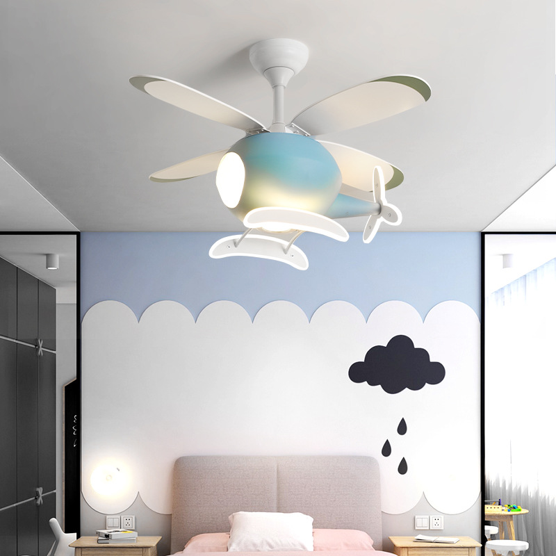 現代のクリエイティブ漫画飛行機ファンライトシンプルな装飾 L - Lighting Decor In Room のレビューと価格
