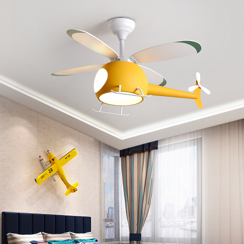 現代のクリエイティブ漫画飛行機ファンライトシンプルな装飾 L - Lighting Decor In Room のレビューと価格