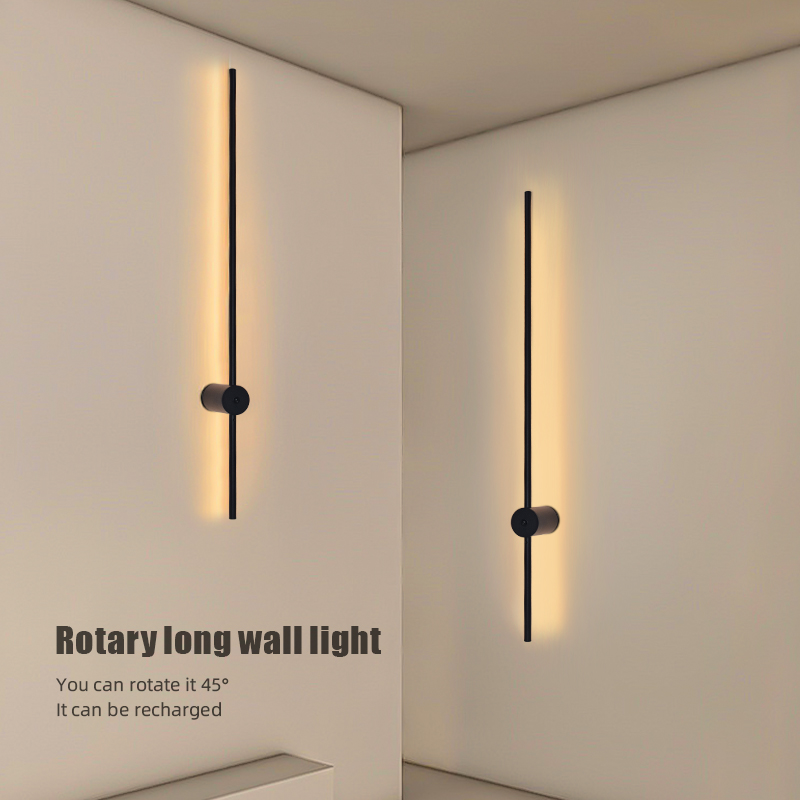 モダンな充電式LEDウォールスコンスランプ、ブラックアルミニ - Lighting Decor In Room のレビューと価格