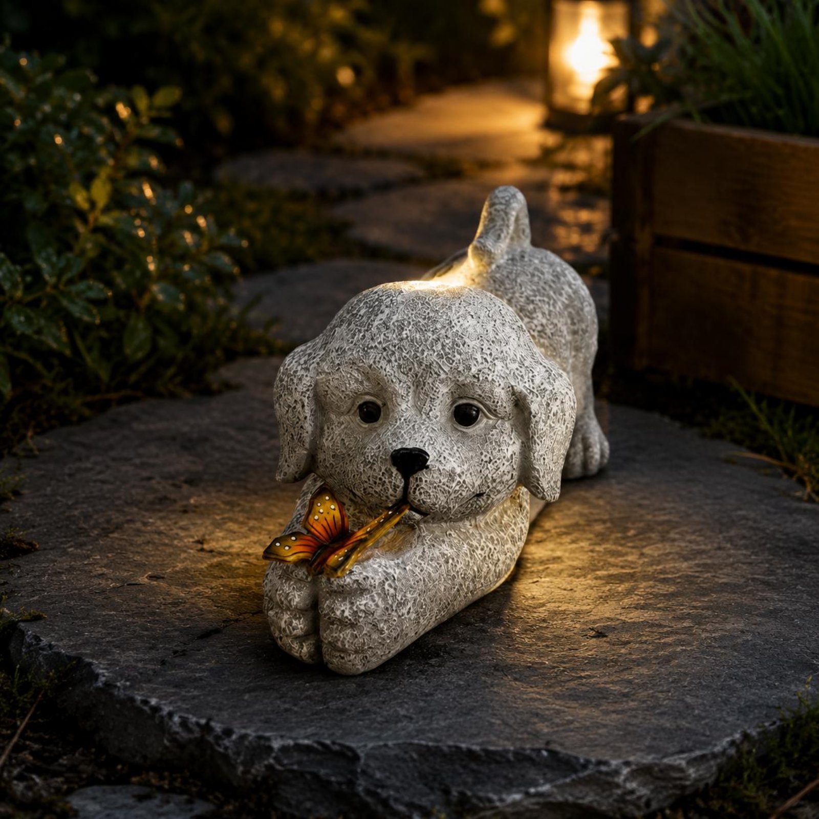 ソーラー犬像樹脂工芸品ソーラー犬ライト屋外装飾省エネ庭用配線 - Yard Lighting Decor のレビューと価格