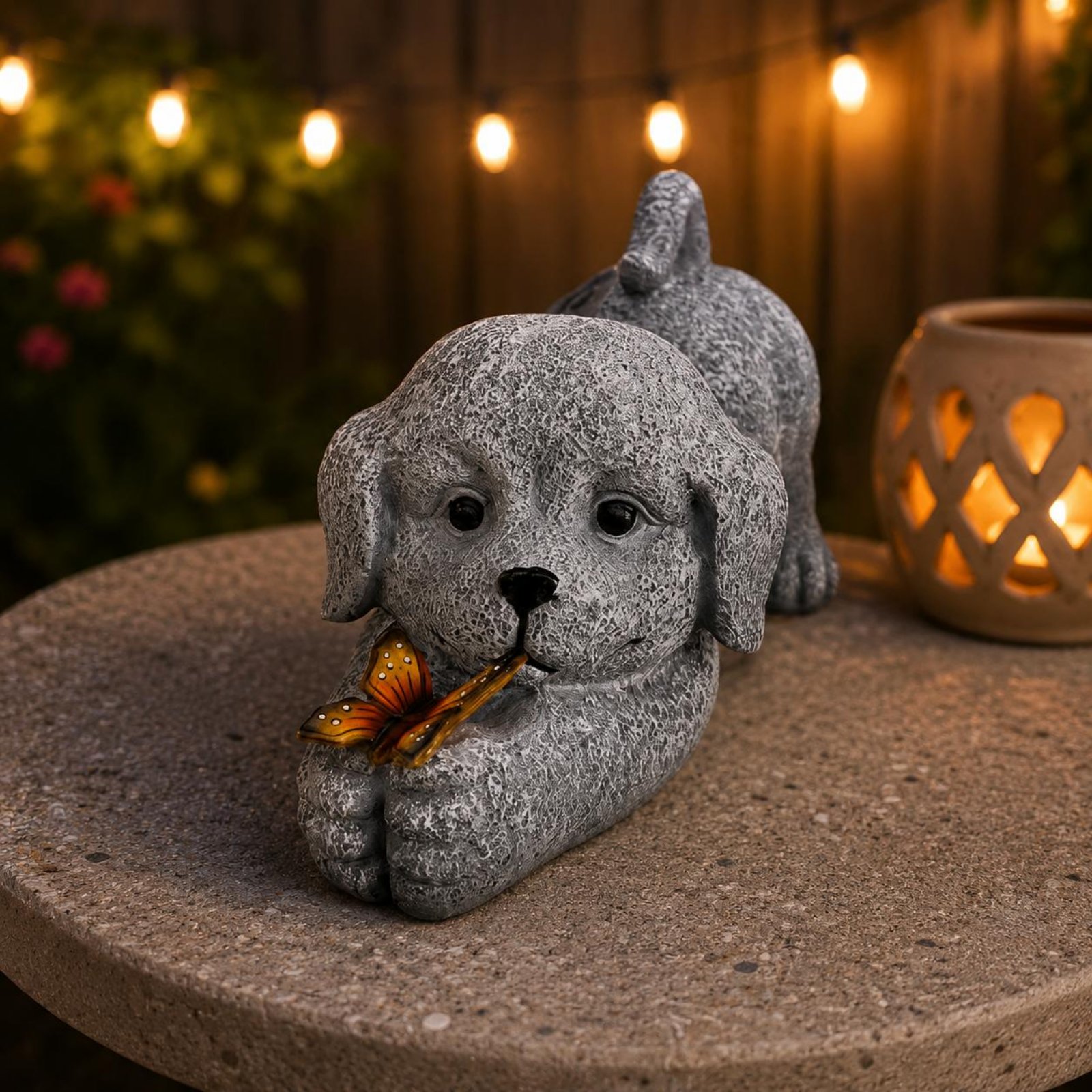 ソーラー犬像樹脂工芸品ソーラー犬ライト屋外装飾省エネ庭用配線 - Yard Lighting Decor のレビューと価格
