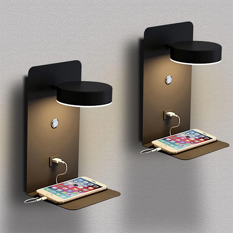 USB充電器付きのモダンなLEDウォールライト,屋内照明,リ - Lighting Decoration On Wall のレビューと価格
