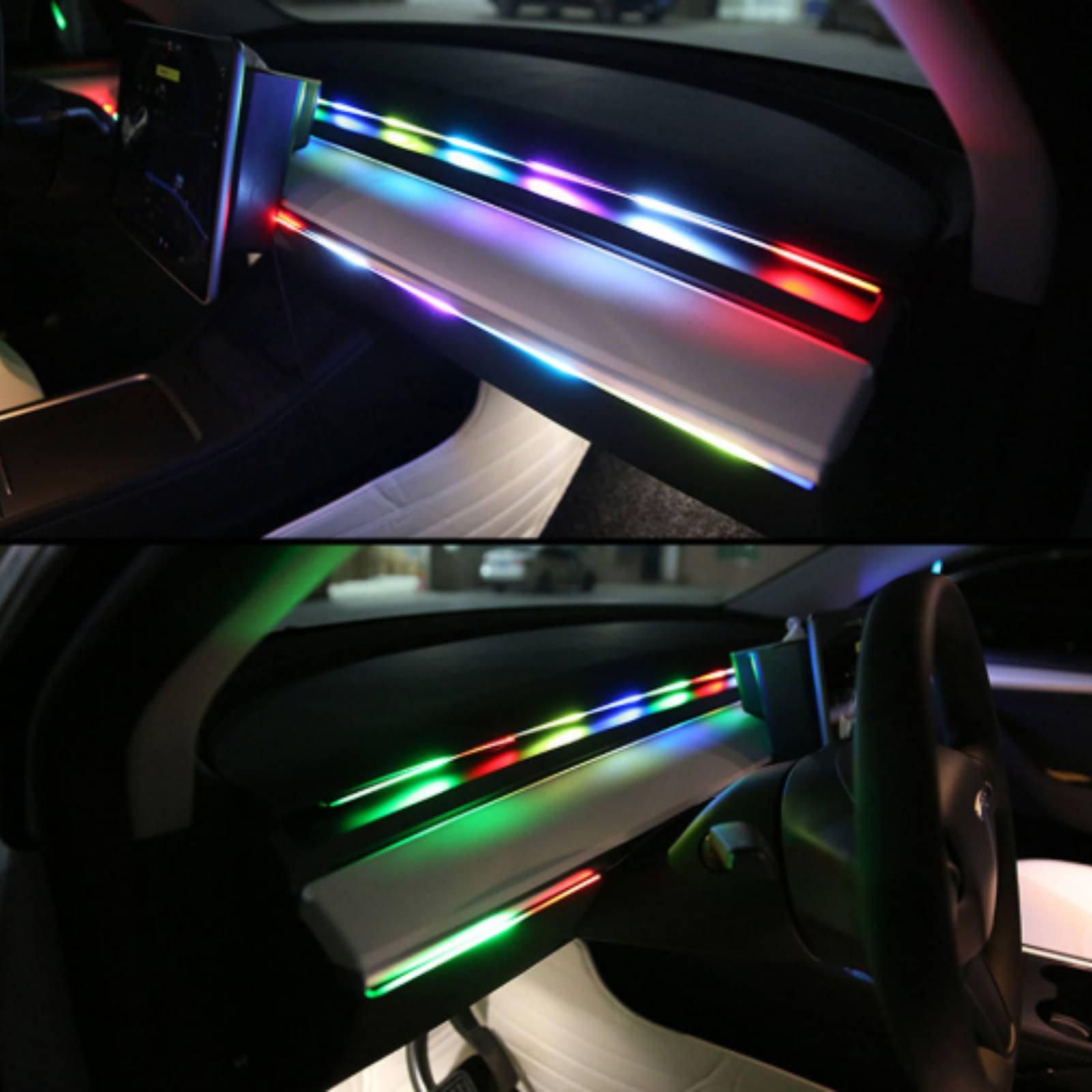 6個入りアクリル製車内LEDライト、アプリ制御式車内雰囲気照 - Ambient Led Strip のレビューと価格