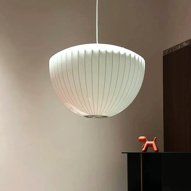 日本のわびさびホワイトシルク E27 ペンダントランプリビン - Japanese Lighting Decor のレビューと価格
